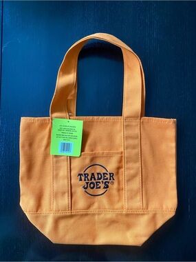Orange Canvas Tote Bag with Front Pocket
